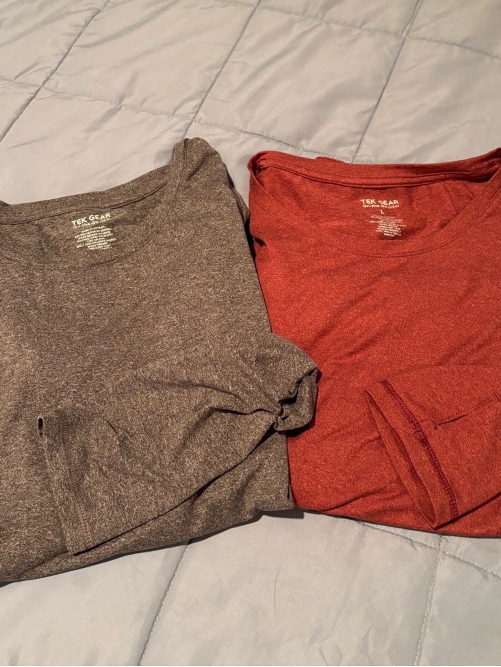 tek gear Heathered Rust and Gray Long Sleeve Tee